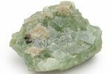 Green Cubic Fluorite Crystal Cluster w/ Gemmy Quartz - Morocco #219283-1